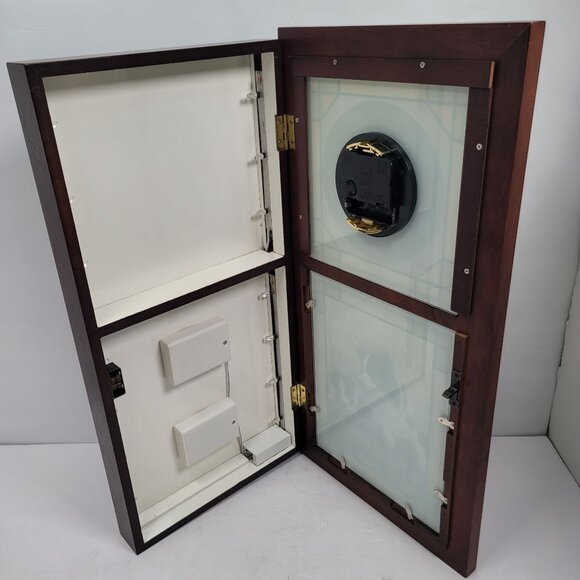 The Danbury Mint Border Collie Stained Glass Lighted Clock 4-Seasons Like New - Picture 4 of 12